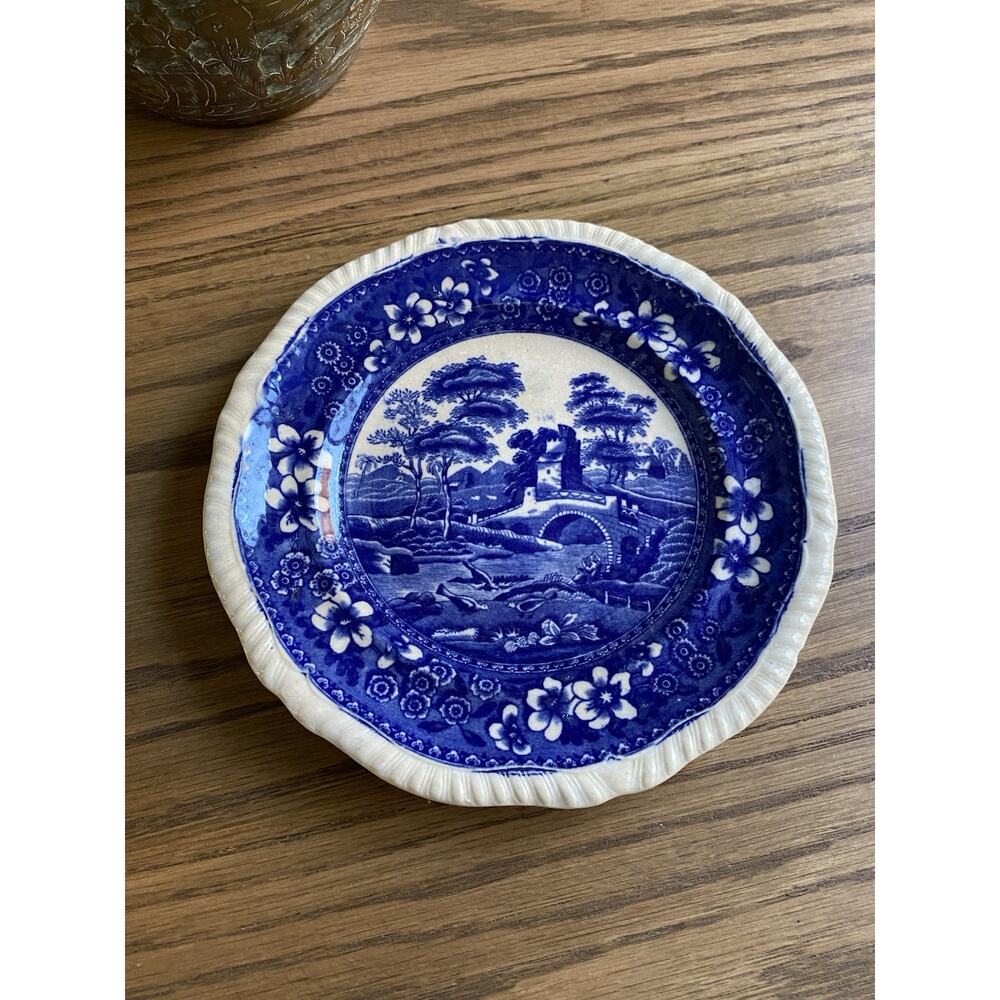 Antique 1907 Copeland Spode's Tower Blue 6.5” Plate Cottagecore Blue And White